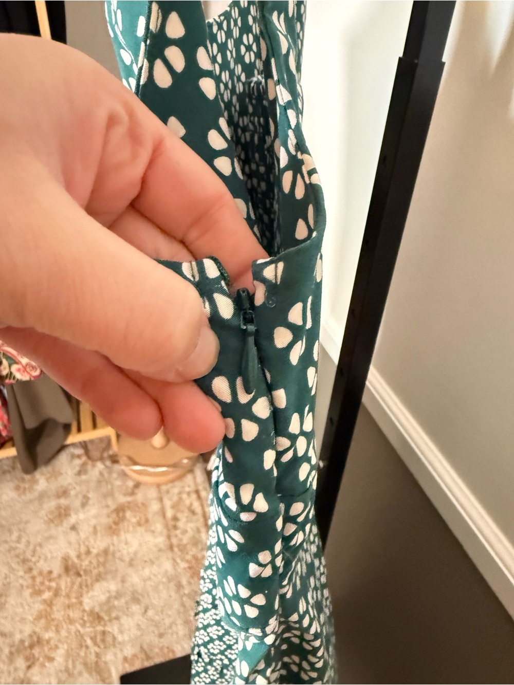 By Anthropologie Blythe Floral Tiered Midi Dress Green Large Square Neck - Picture 8 of 9